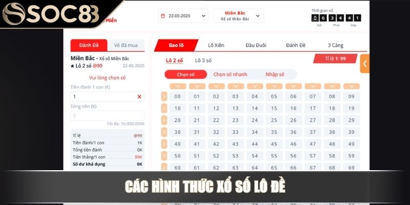 Các hình thức xổ số lô đề