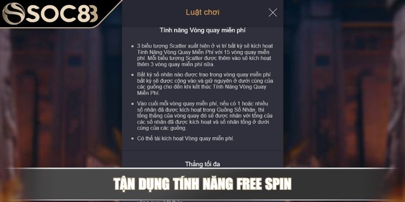 Tận dụng tính năng Free Spin